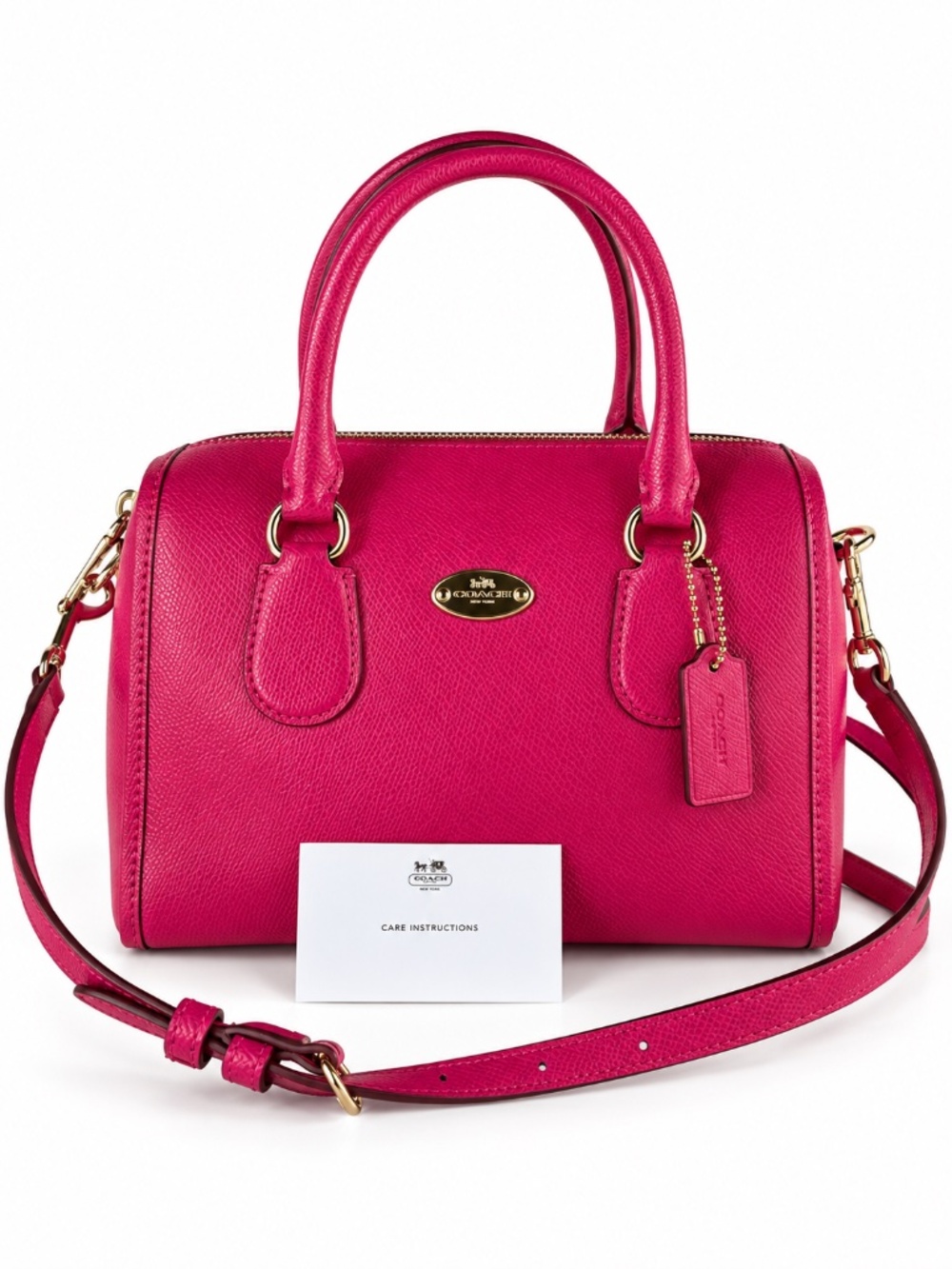 Coach Mini Bennett Satchel F33329 Pink Ruby Leather Crossbody